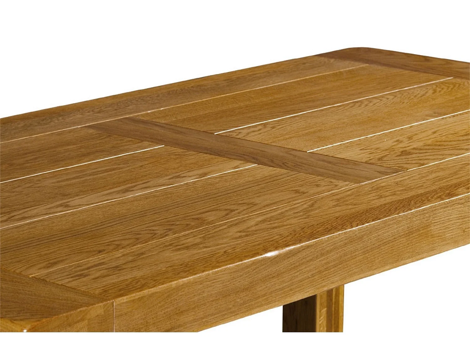 Table de ferme en  chêne moyen massif + 2 allonges L180/280 - LA BRESSE