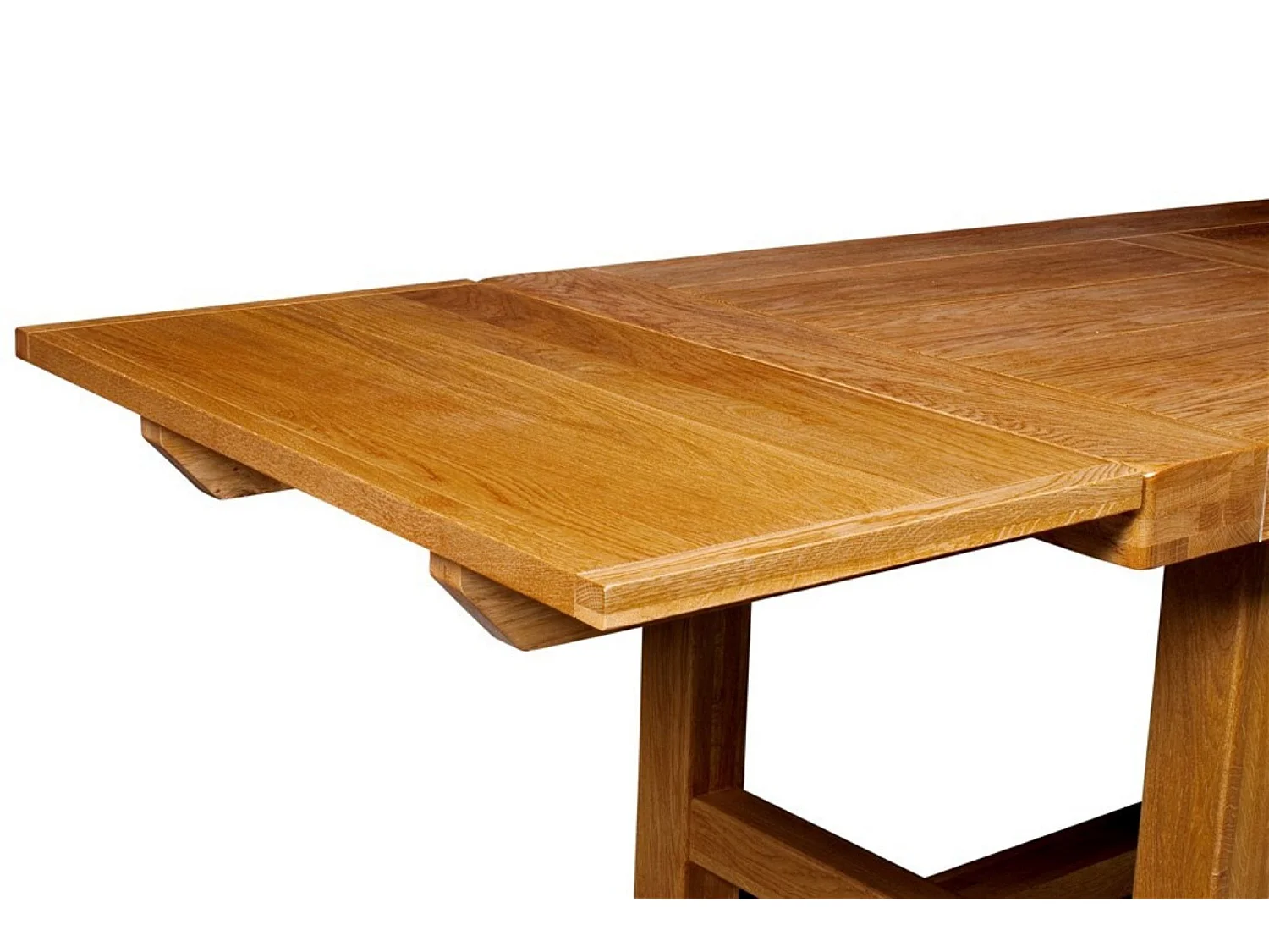 Table de ferme en  chêne moyen massif + 2 allonges L180/280 - LA BRESSE