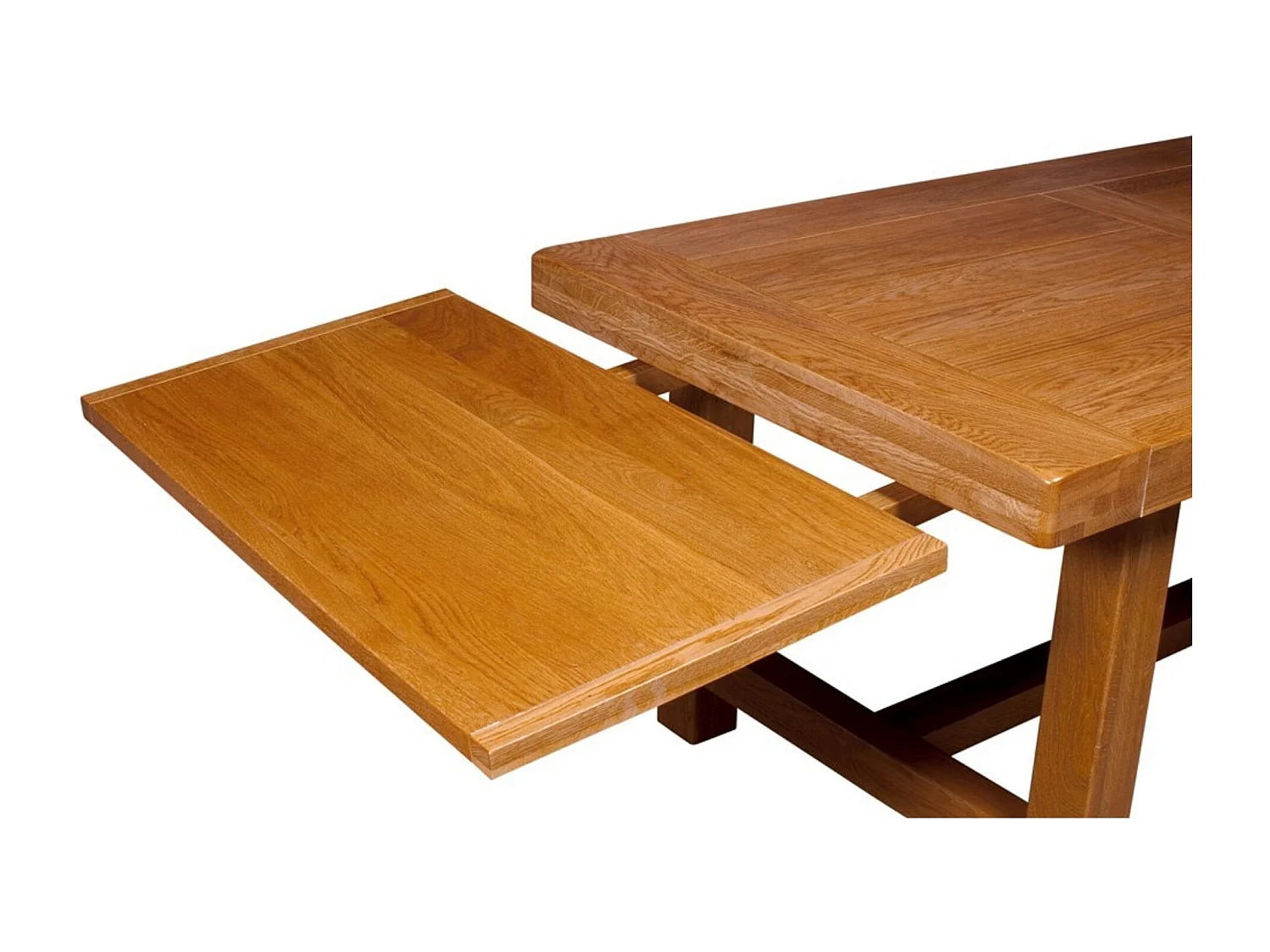 Table de ferme en  chêne moyen massif + 2 allonges L180/280 - LA BRESSE