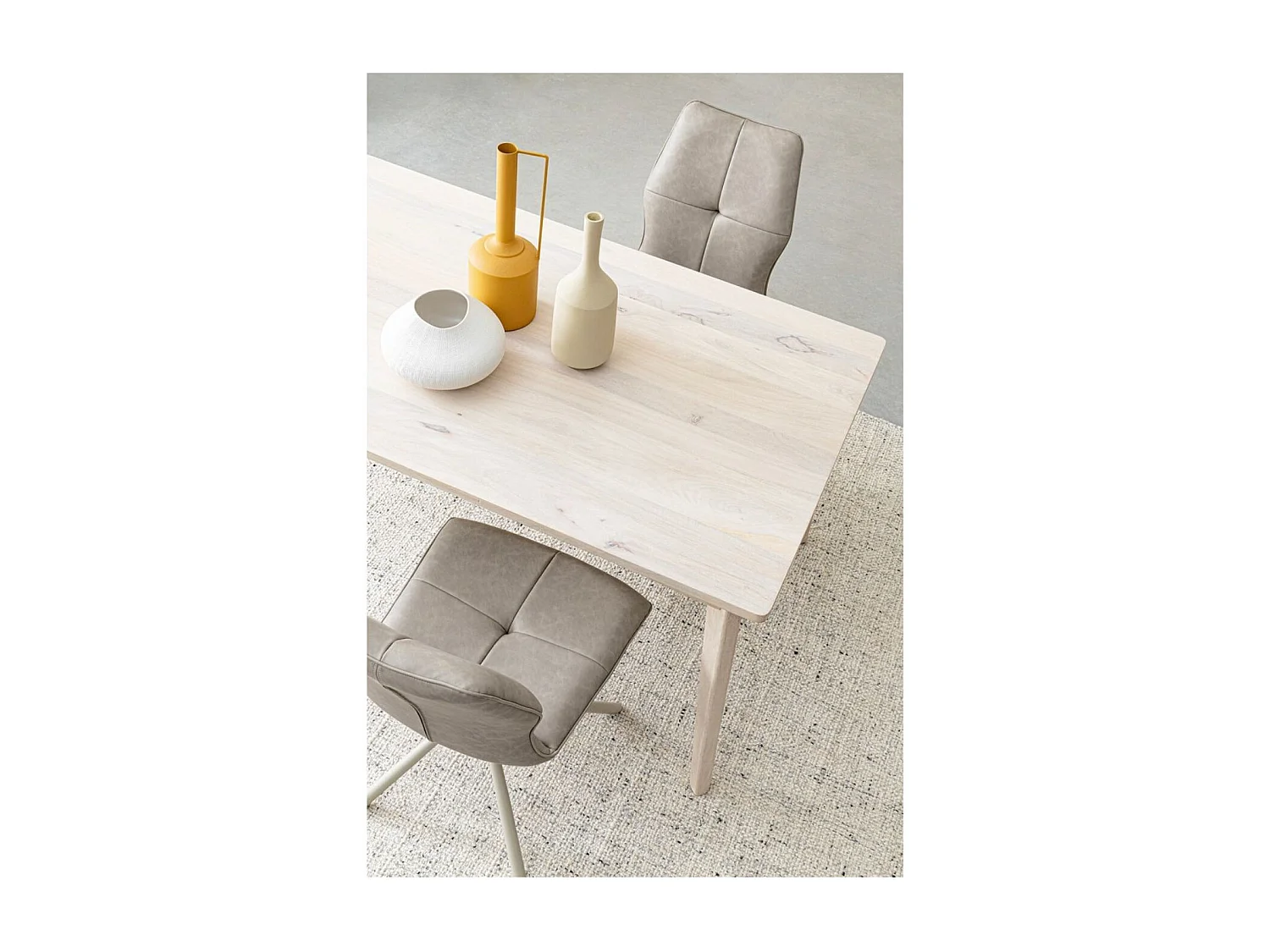 Table de salle à manger rectangulaire en bois blanchi L173 - SHANNA