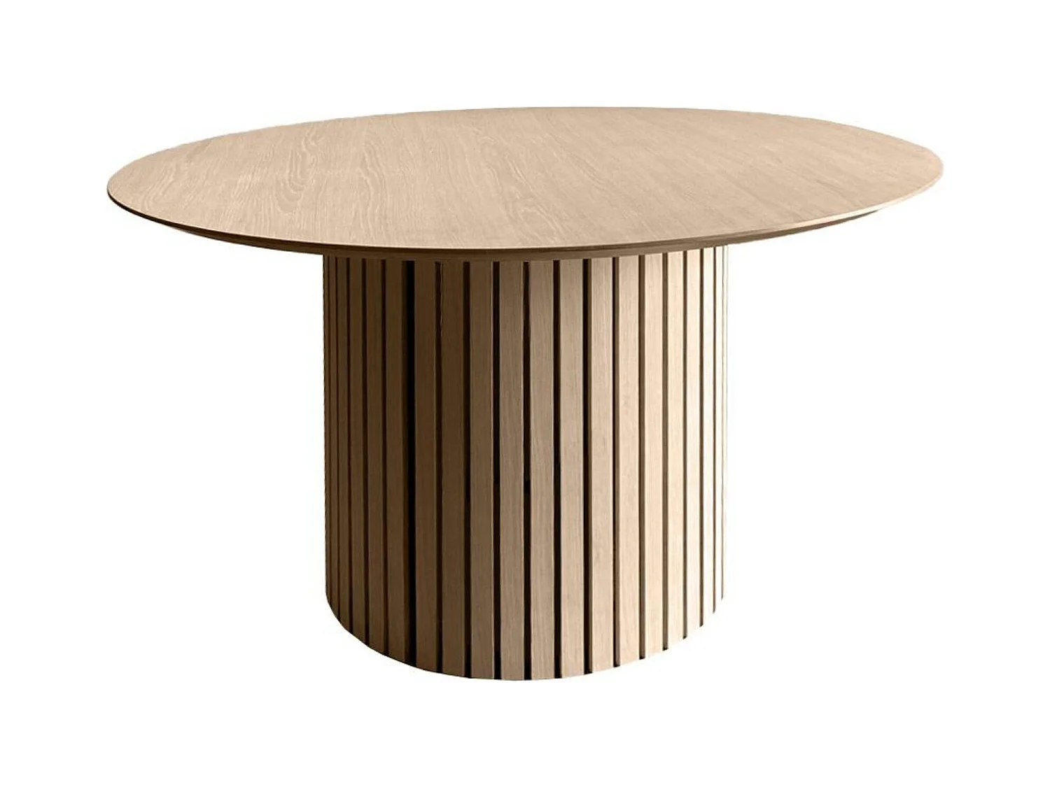 Table de salle à manger ronde en chêne blanchi D120 - LIAC