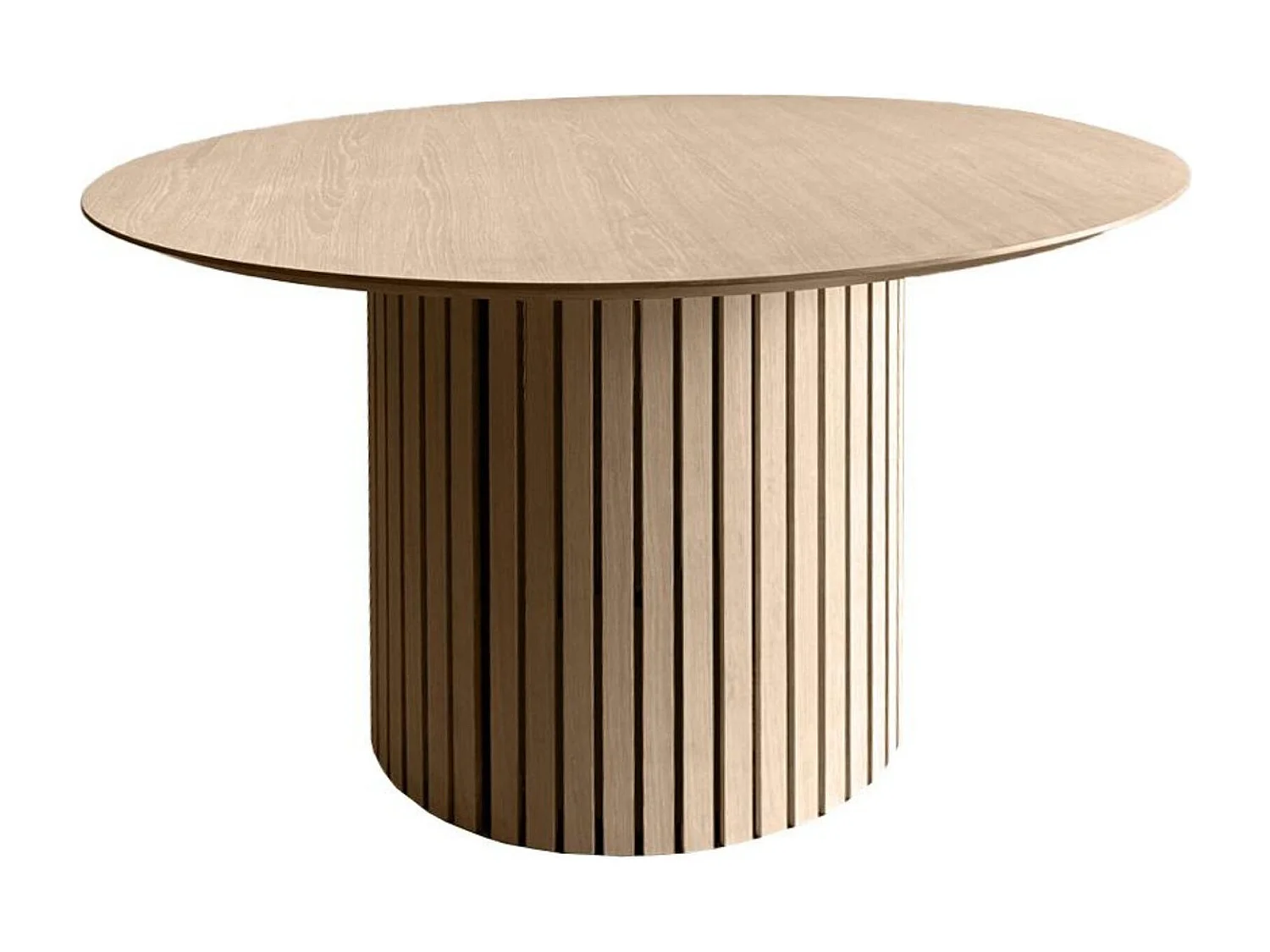 Table de salle à manger ronde en chêne blanchi D120 - LIAC