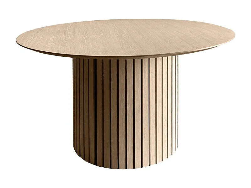 Table de salle à manger ronde en chêne blanchi D120 - LIAC