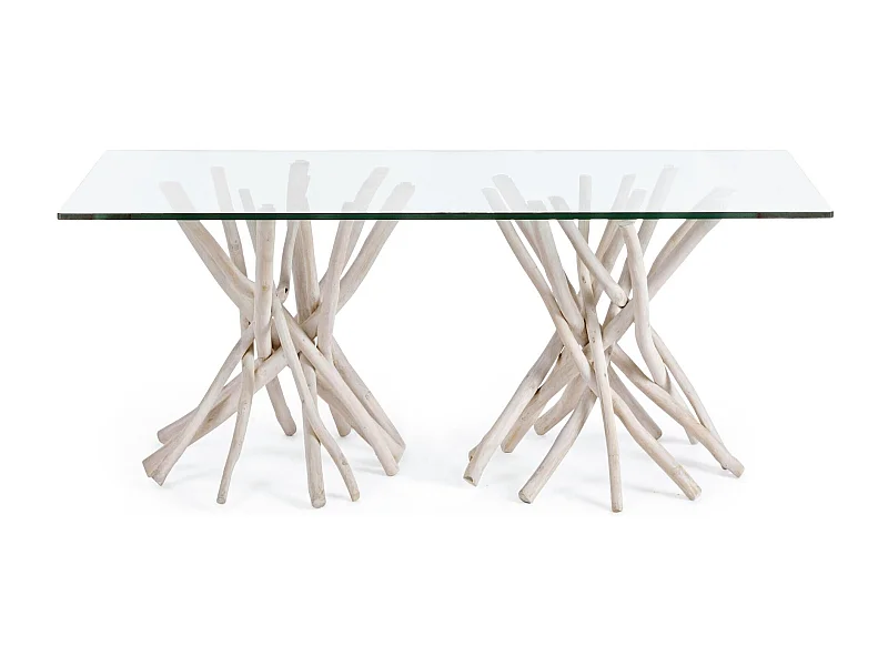 Table en teck et verre - SUZANA