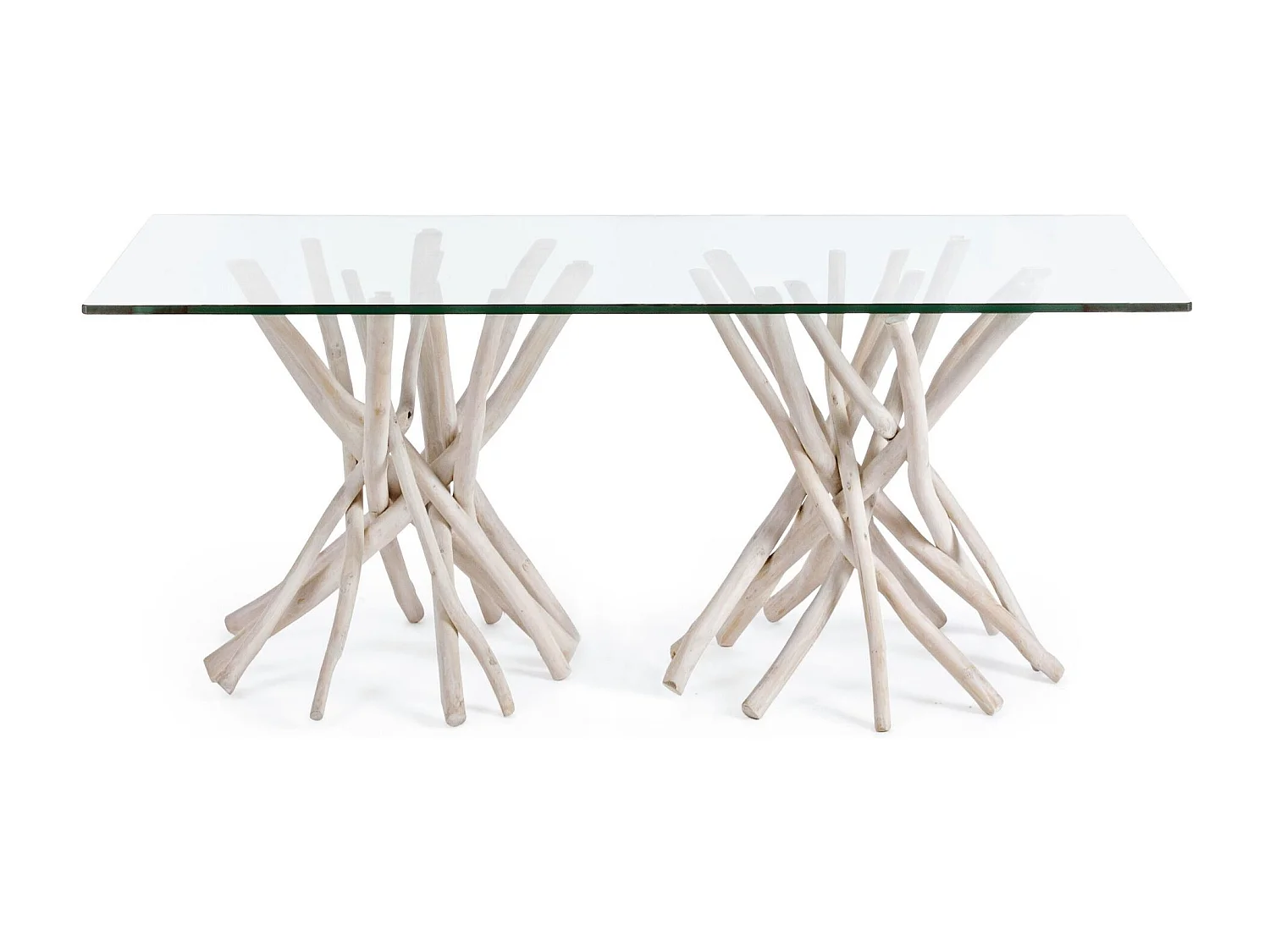 Table en teck et verre - SUZANA