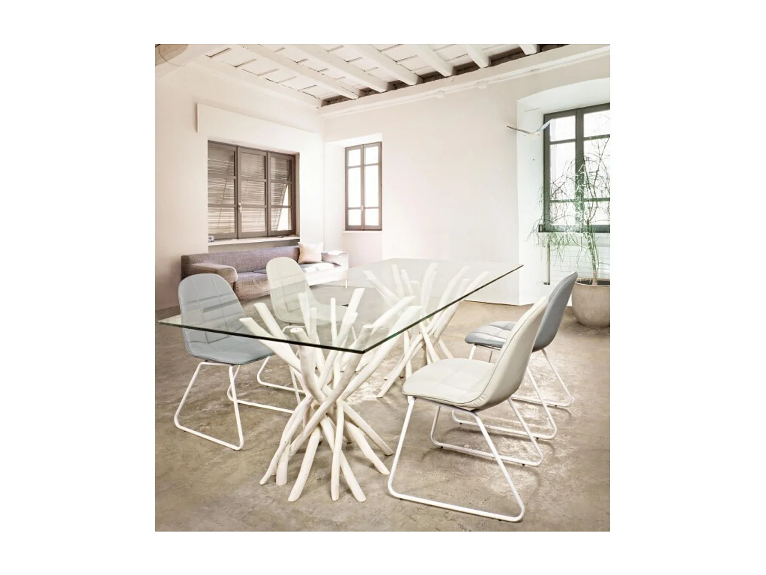 Table en teck et verre - SUZANA