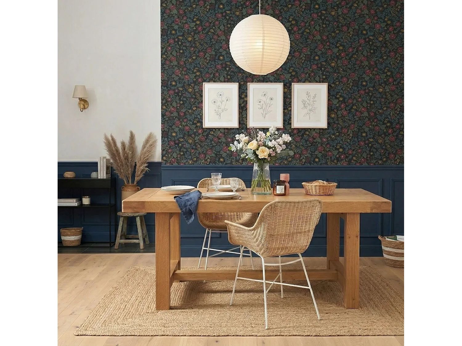 Table de ferme campagnarde bois chêne massif L180 - LA BRESSE