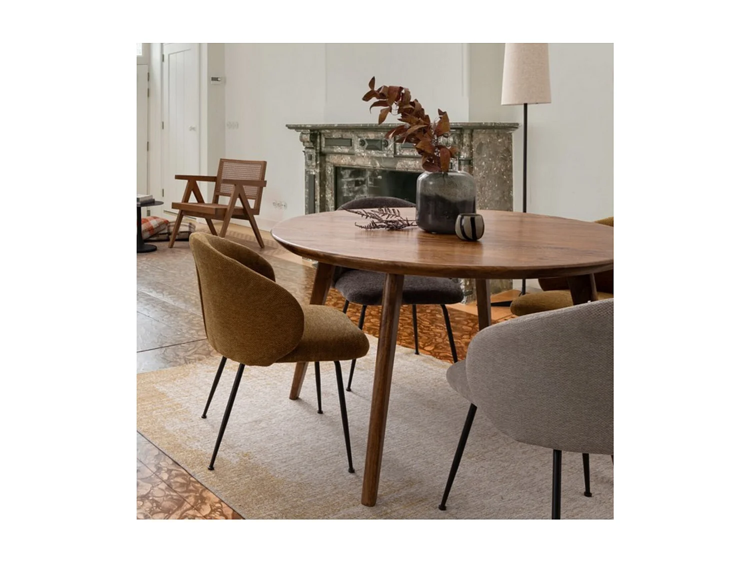 Table de salle à manger ronde vintage en manguier D120 6 places - BLANY