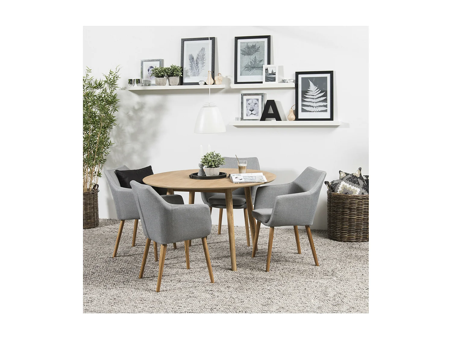 Table ronde en bois clair L120 - NOGANA