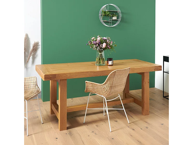 Table de ferme bois chêne massif L220 - LA BRESSE