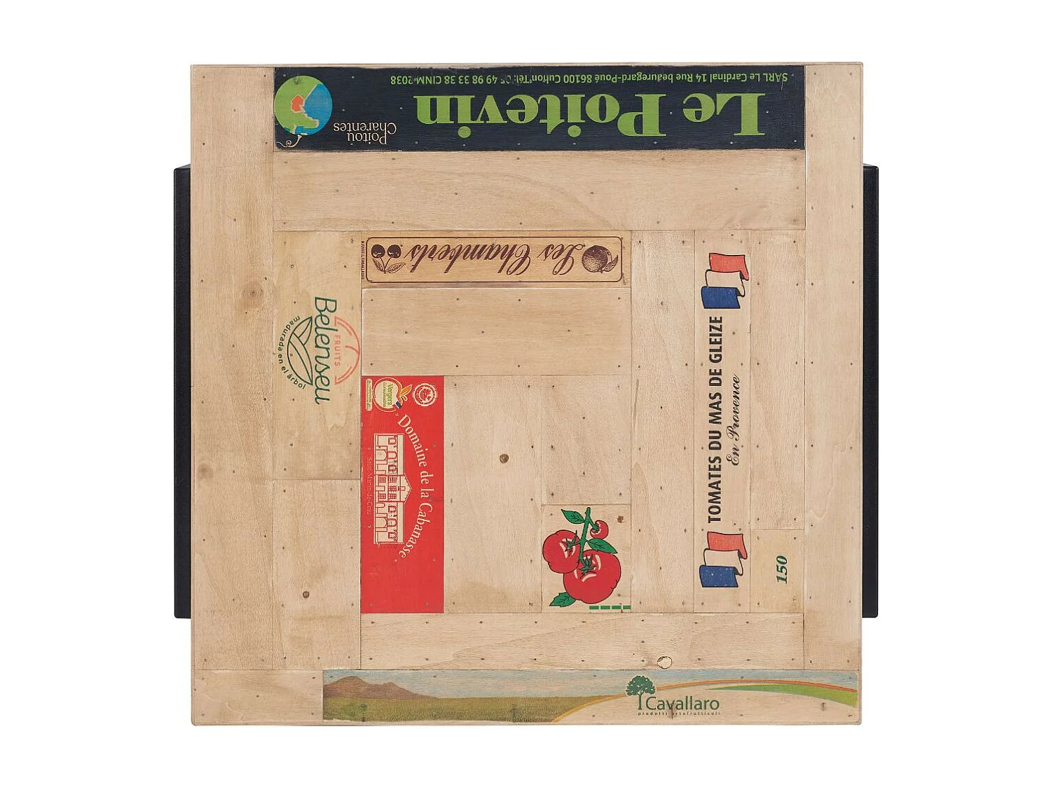 Table bistrot carrée en bois recyclé et pied métal L70 - DEMETER