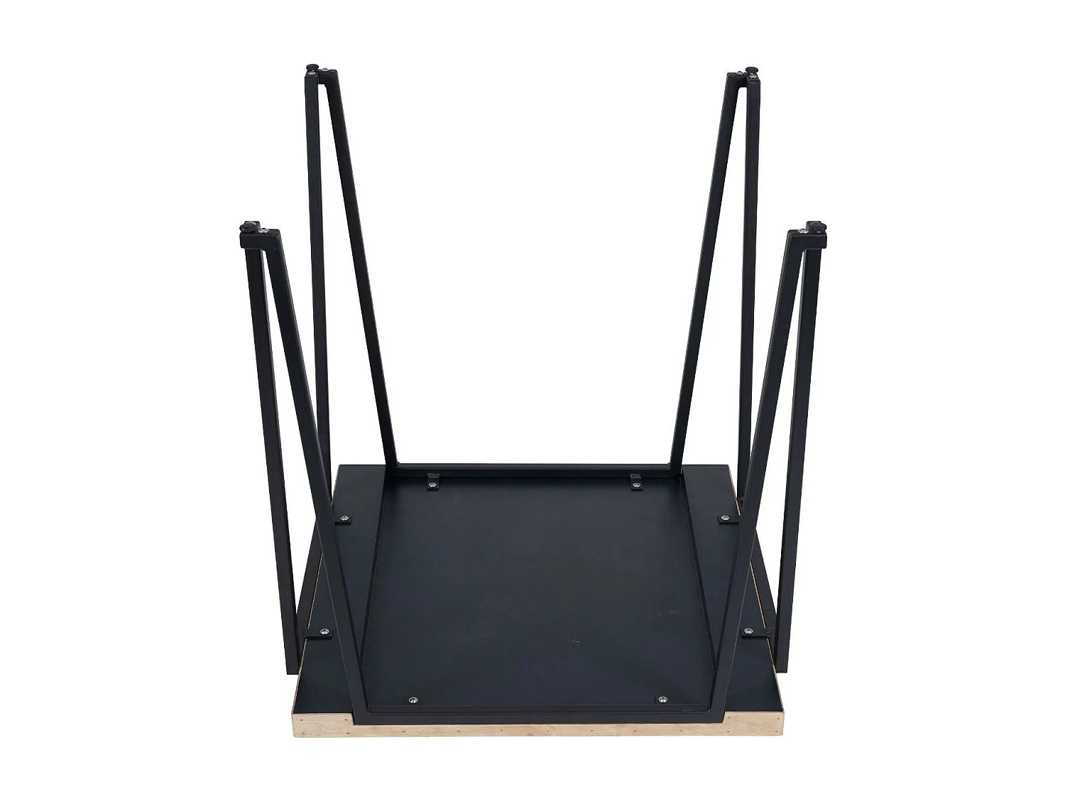 Table bistrot carrée en bois recyclé et pied métal L70 - DEMETER