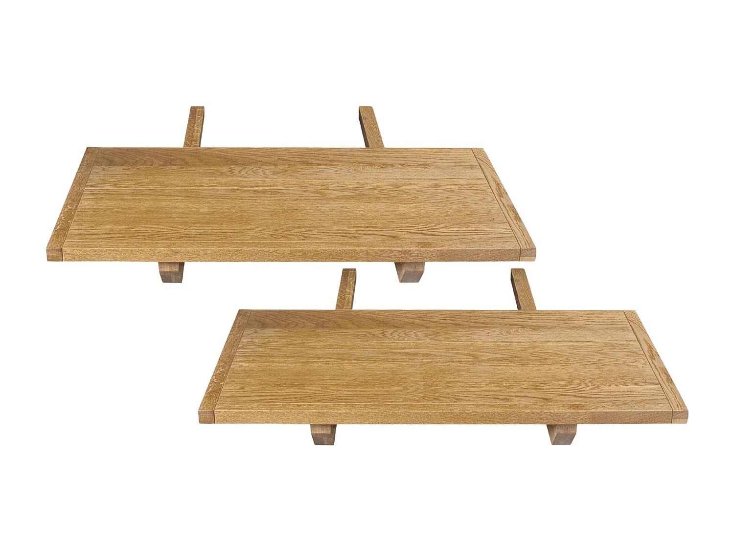 Table de ferme en chêne clair massif + 2 allonges L220/320 - LA BRESSE