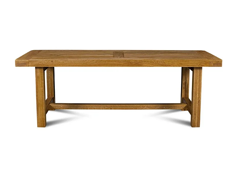 Table de ferme en chêne moyen massif + 2 allonges L220/320 - LA BRESSE