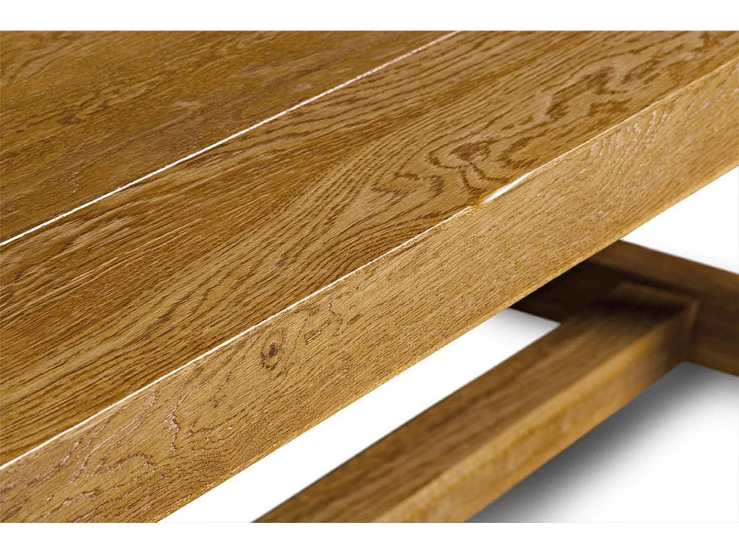 Table de ferme en chêne moyen massif + 2 allonges L220/320 - LA BRESSE