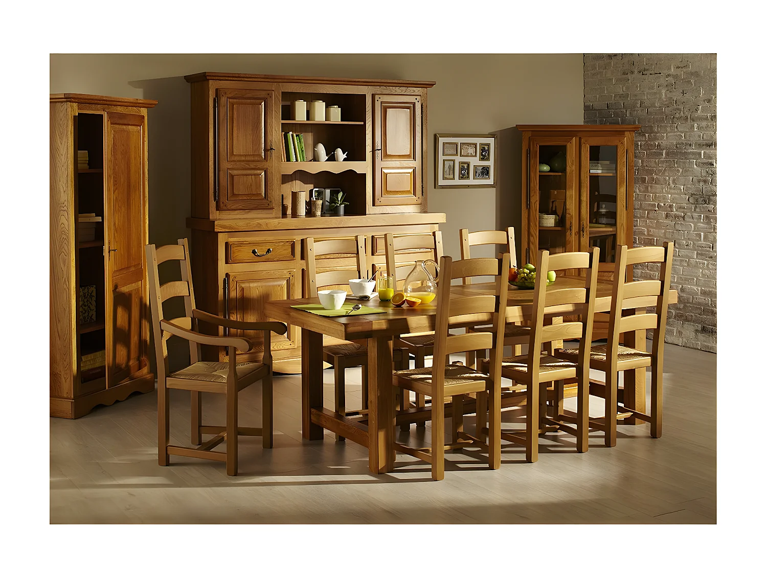 Table de ferme bois chêne massif L220 - LA BRESSE