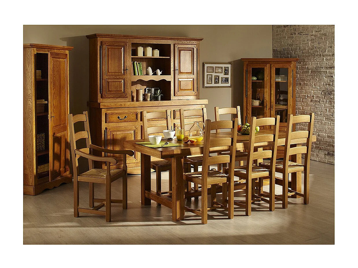 Table de ferme bois chêne massif L220 - LA BRESSE