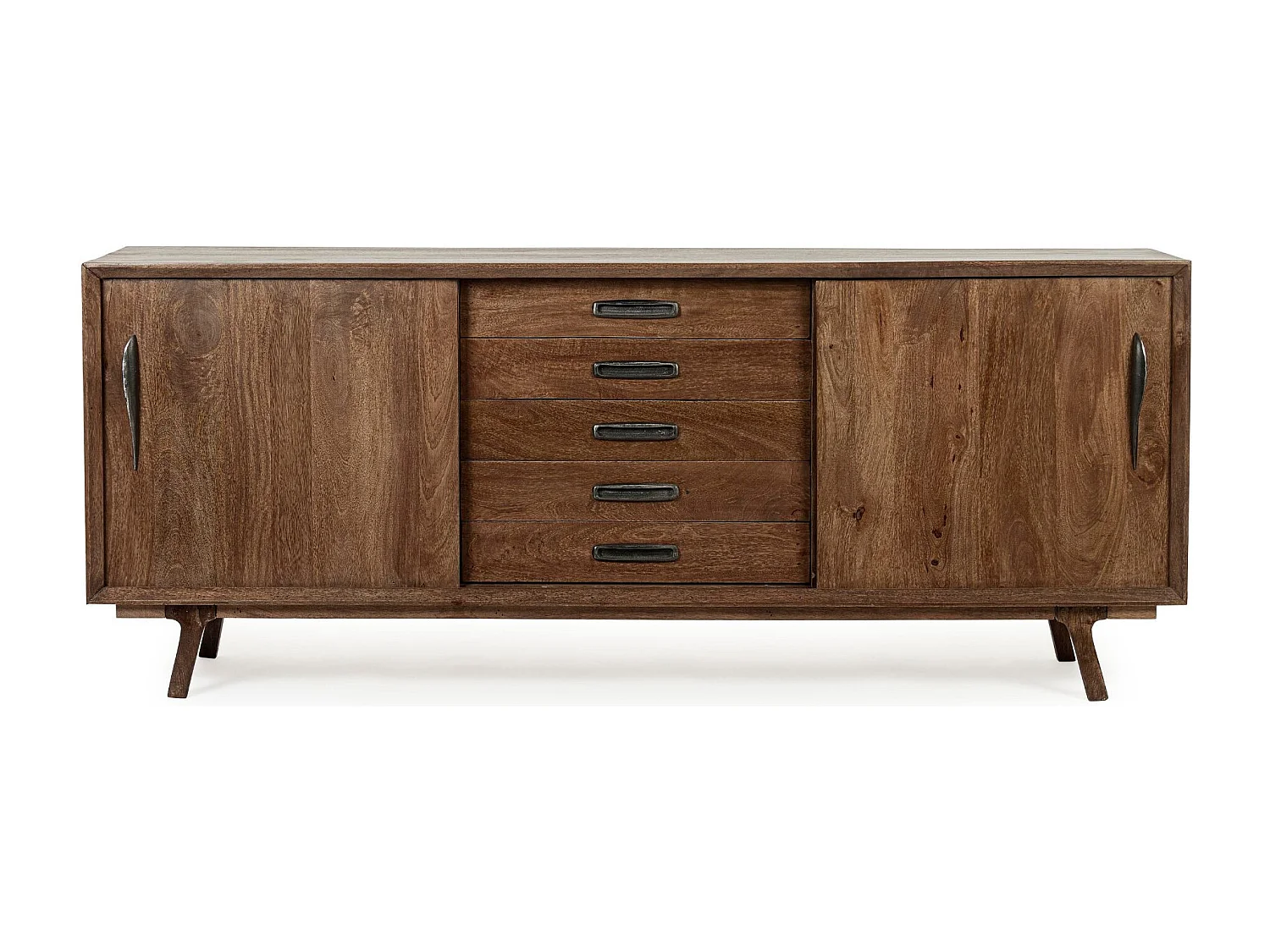 Buffet en bois de manguier vintage 2 portes et 5 tiroirs L200 - SHEILA