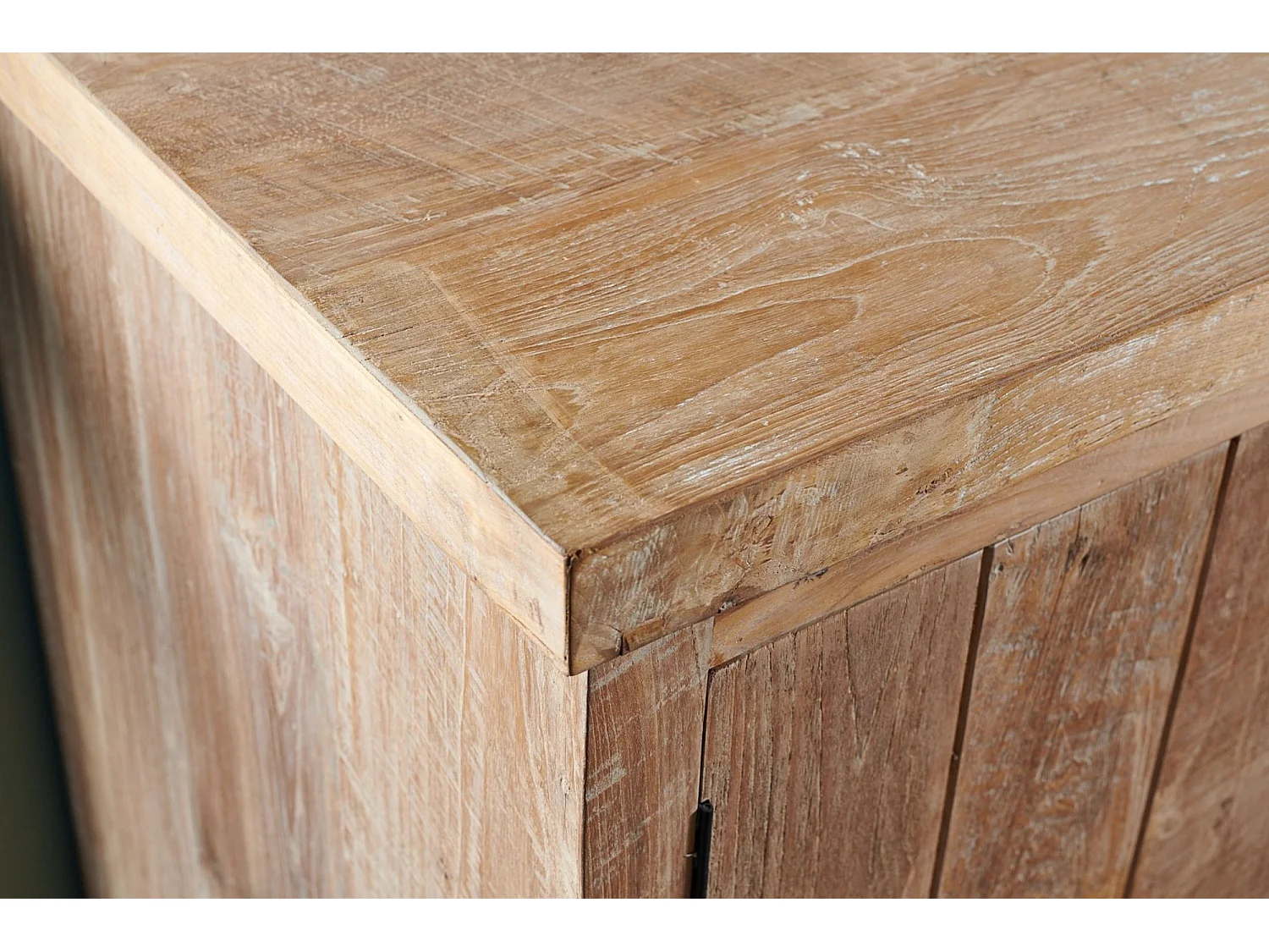 Buffet bas en bois recyclé 2 portes 4 tiroirs L 180 - LINAS