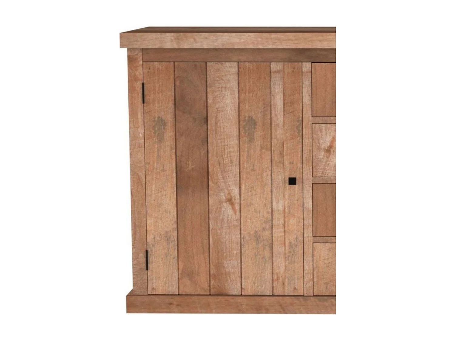 Buffet bas en bois recyclé 2 portes 4 tiroirs L 180 - LINAS
