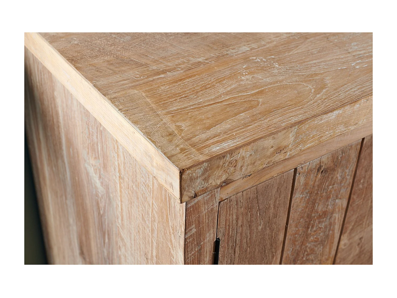 Buffet bas en bois recyclé 2 portes 4 tiroirs L 180 - LINAS