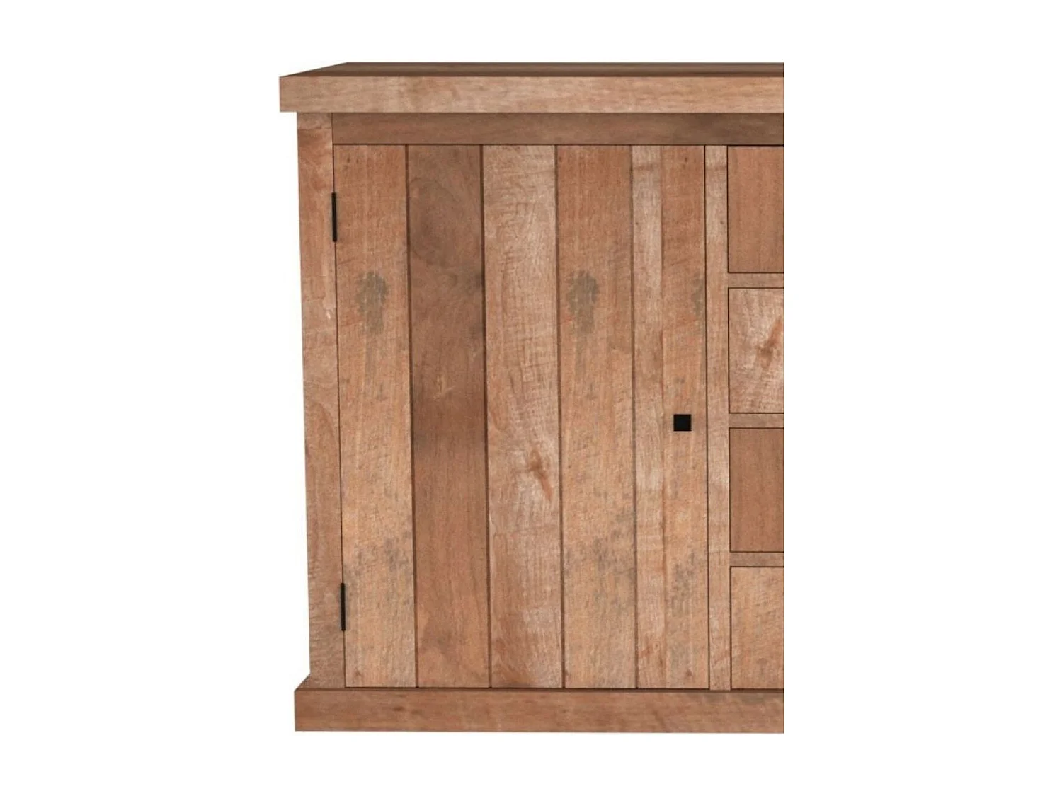 Buffet bas en bois recyclé 2 portes 4 tiroirs L 180 - LINAS