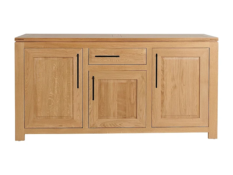 Buffet bas moderne en chêne clair 3 portes 1 tiroir - BOSTON