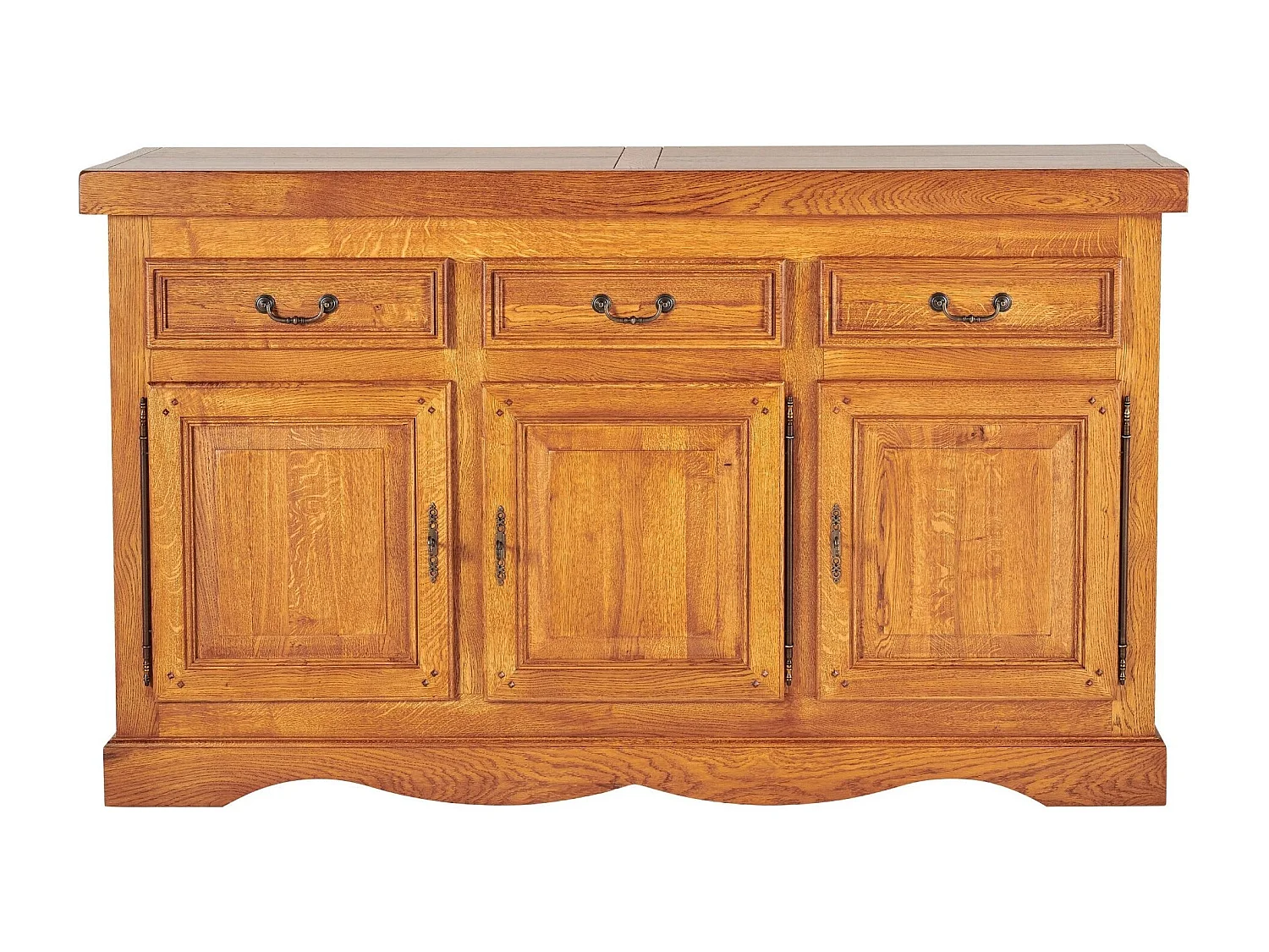 Bahut en chêne massif 3 portes et 3 tiroirs - LA BRESSE