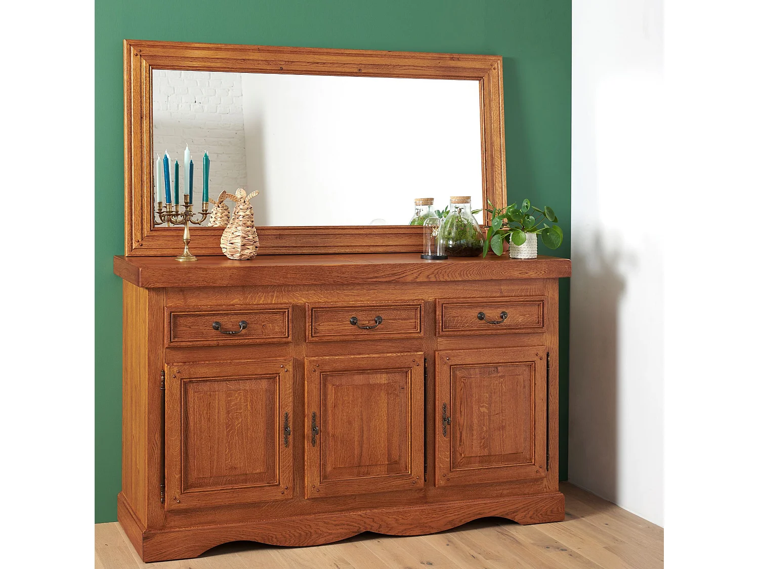 Bahut en chêne massif 3 portes et 3 tiroirs - LA BRESSE