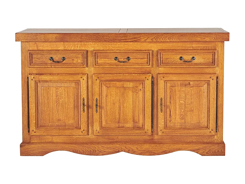 Bahut en chêne massif 3 portes et 3 tiroirs - LA BRESSE