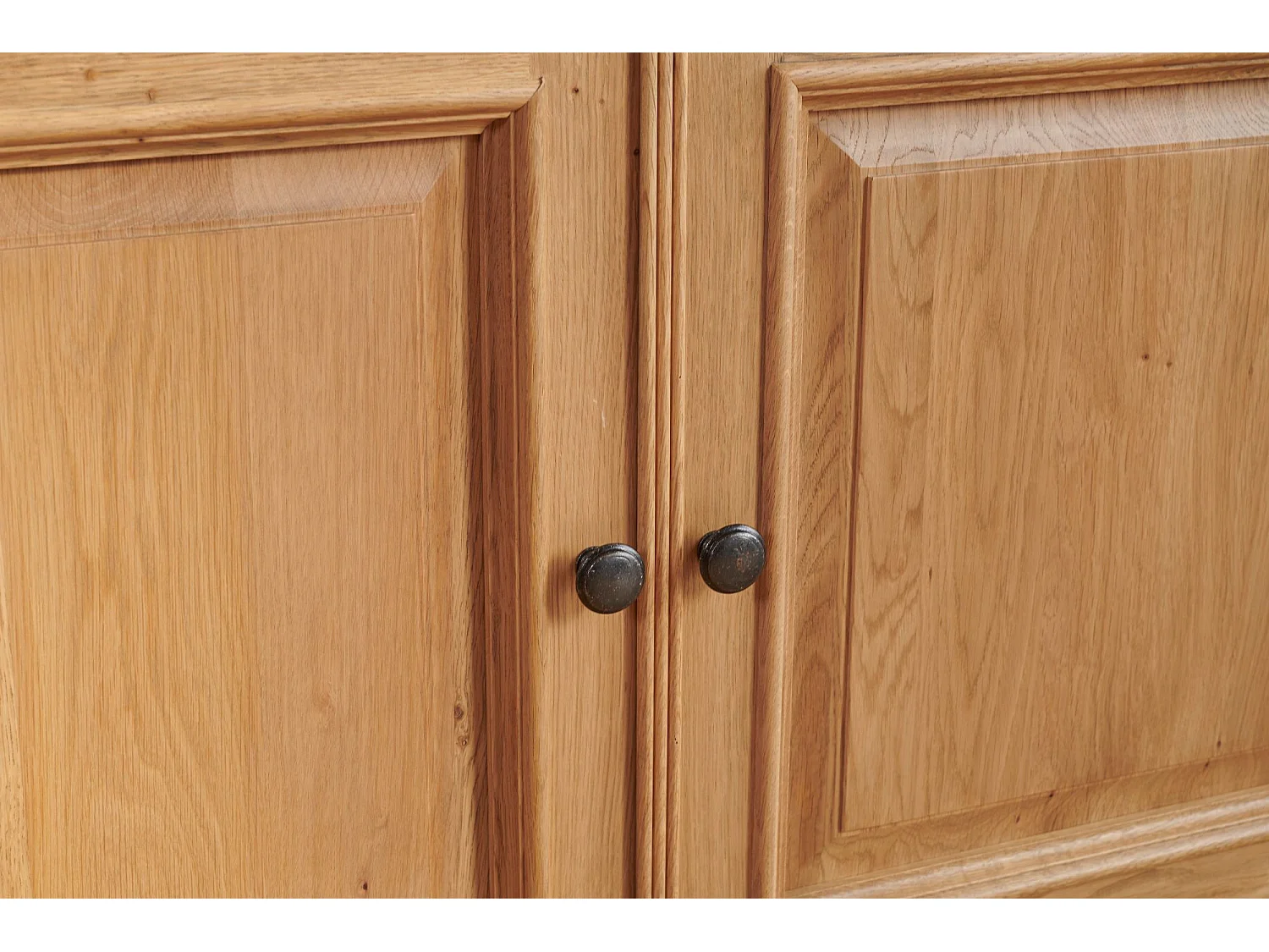 Buffet bas 3 portes 3 tiroirs en chêne massif naturel - VICTORIA