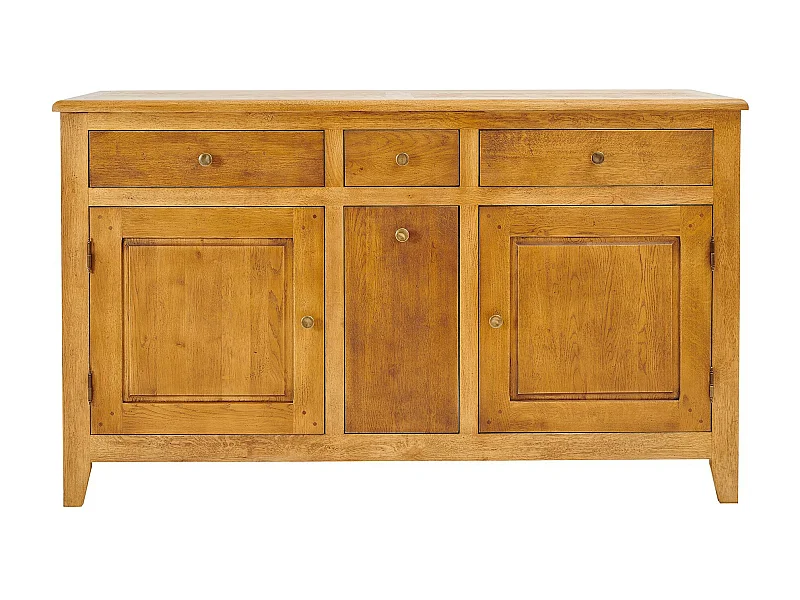 Buffet campagne 2 portes 4 tiroirs en chêne massif - KATELL