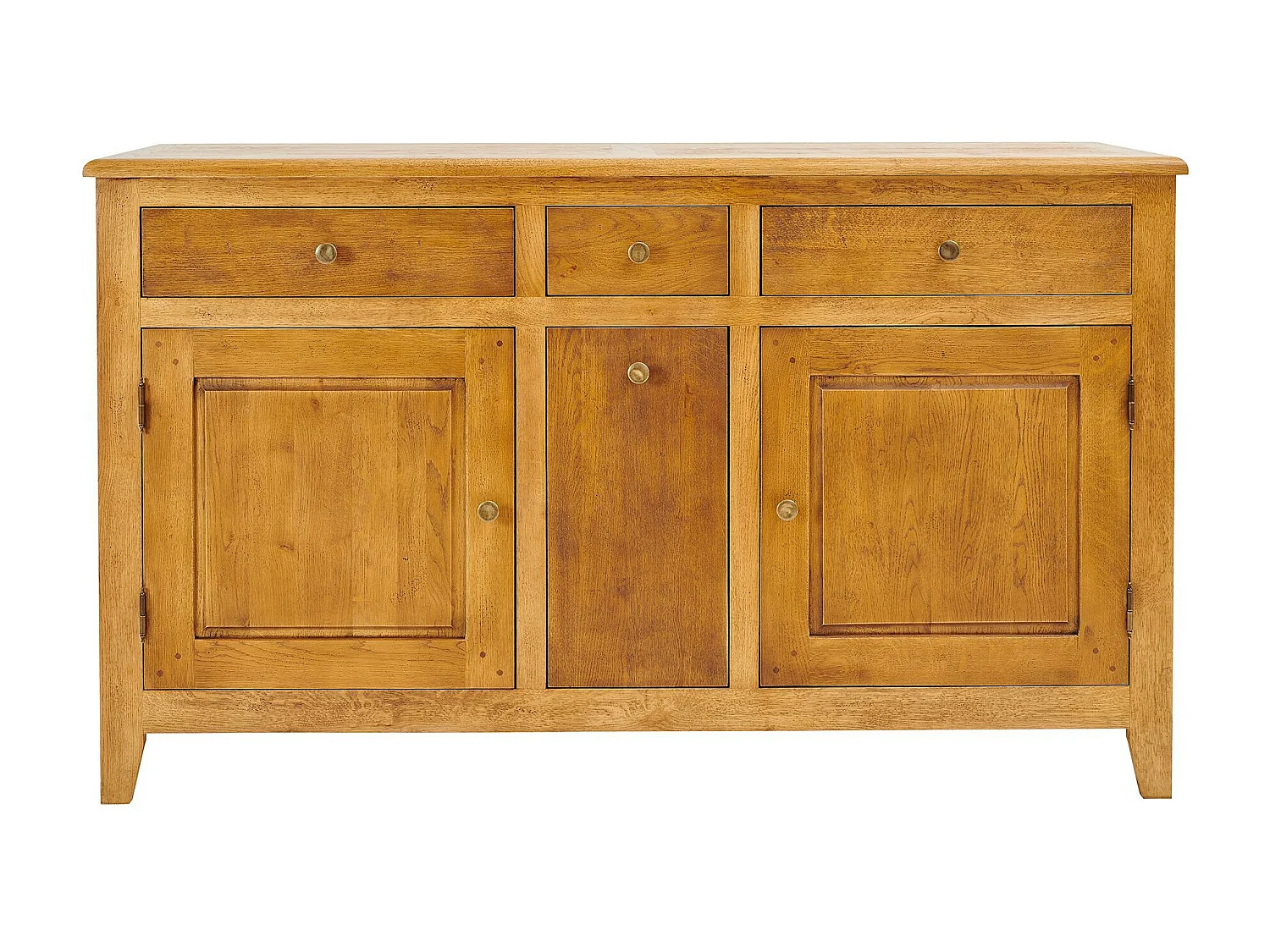 Buffet campagne 2 portes 4 tiroirs en chêne massif - KATELL