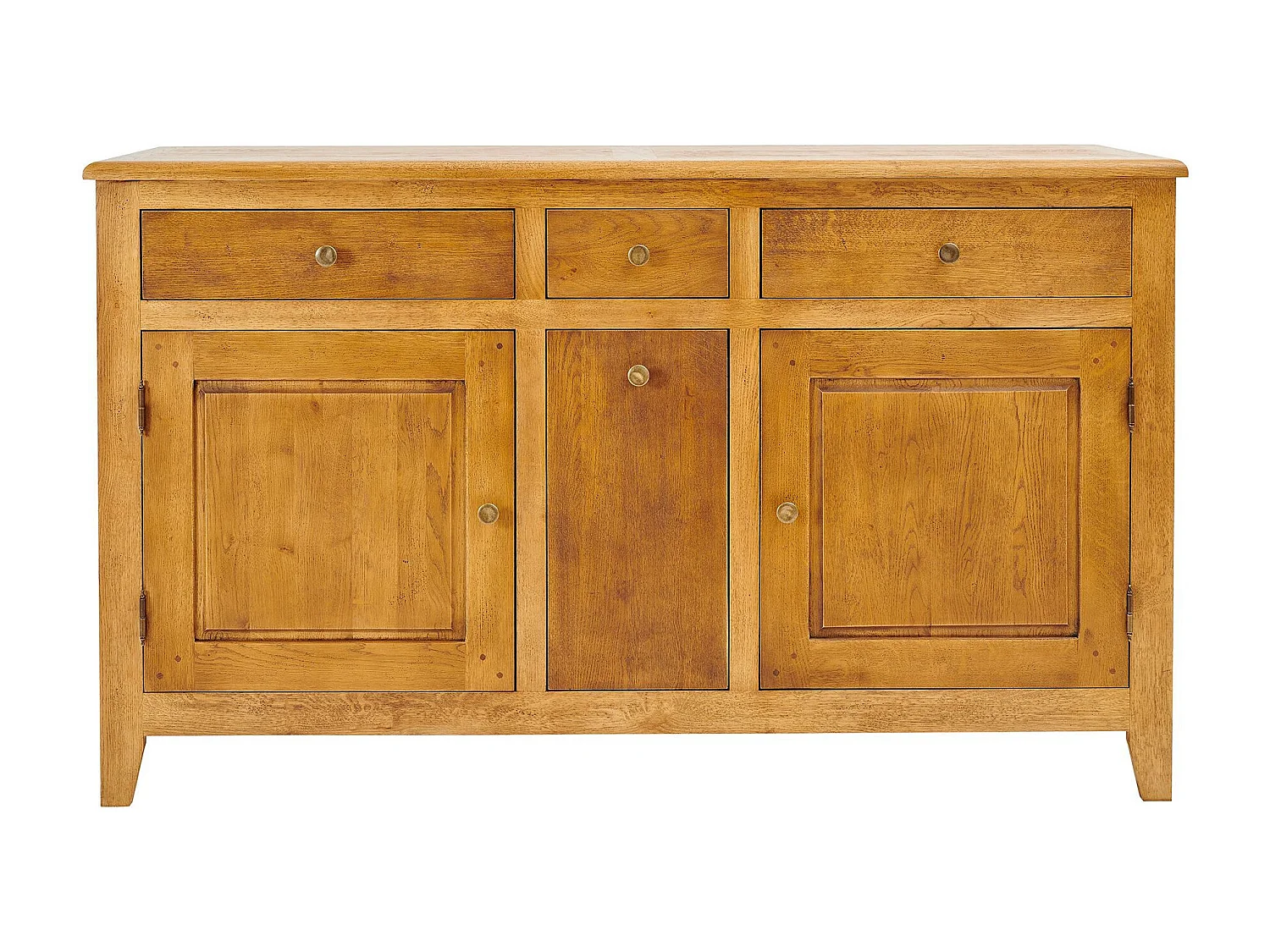 Buffet campagne 2 portes 4 tiroirs en chêne massif - KATELL