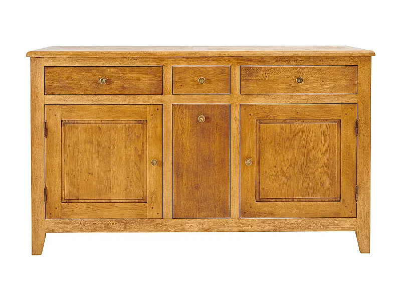 Buffet campagne 2 portes 4 tiroirs en chêne massif - KATELL