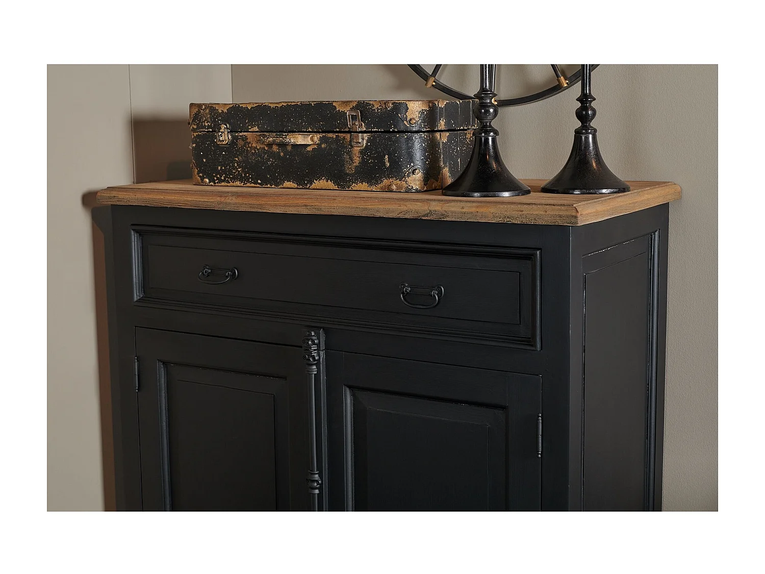 Buffet parisien en bois 2 portes 1 tiroir - DALILA