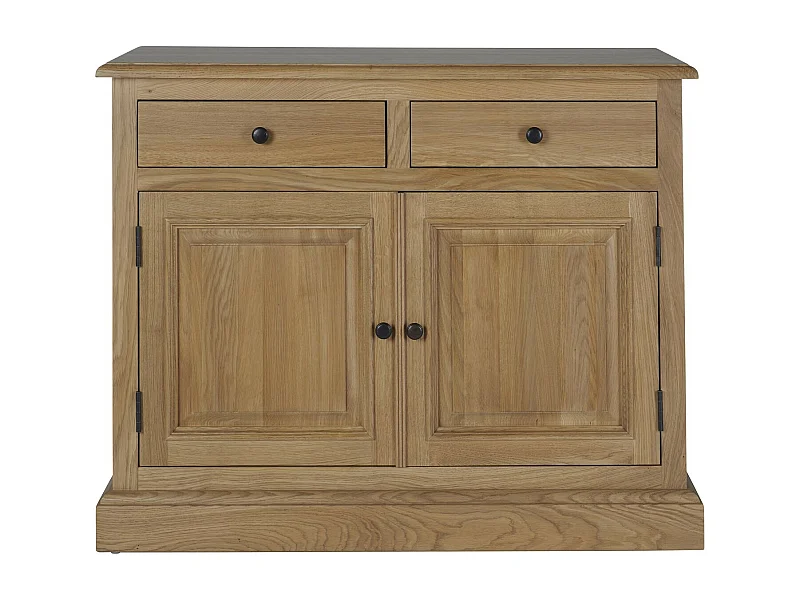 Buffet bas parisien 2 portes 2 tiroirs en chêne massif naturel - VICTORIA