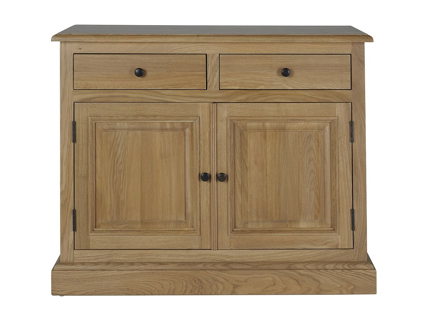 Buffet bas parisien 2 portes 2 tiroirs en chêne massif naturel - VICTORIA