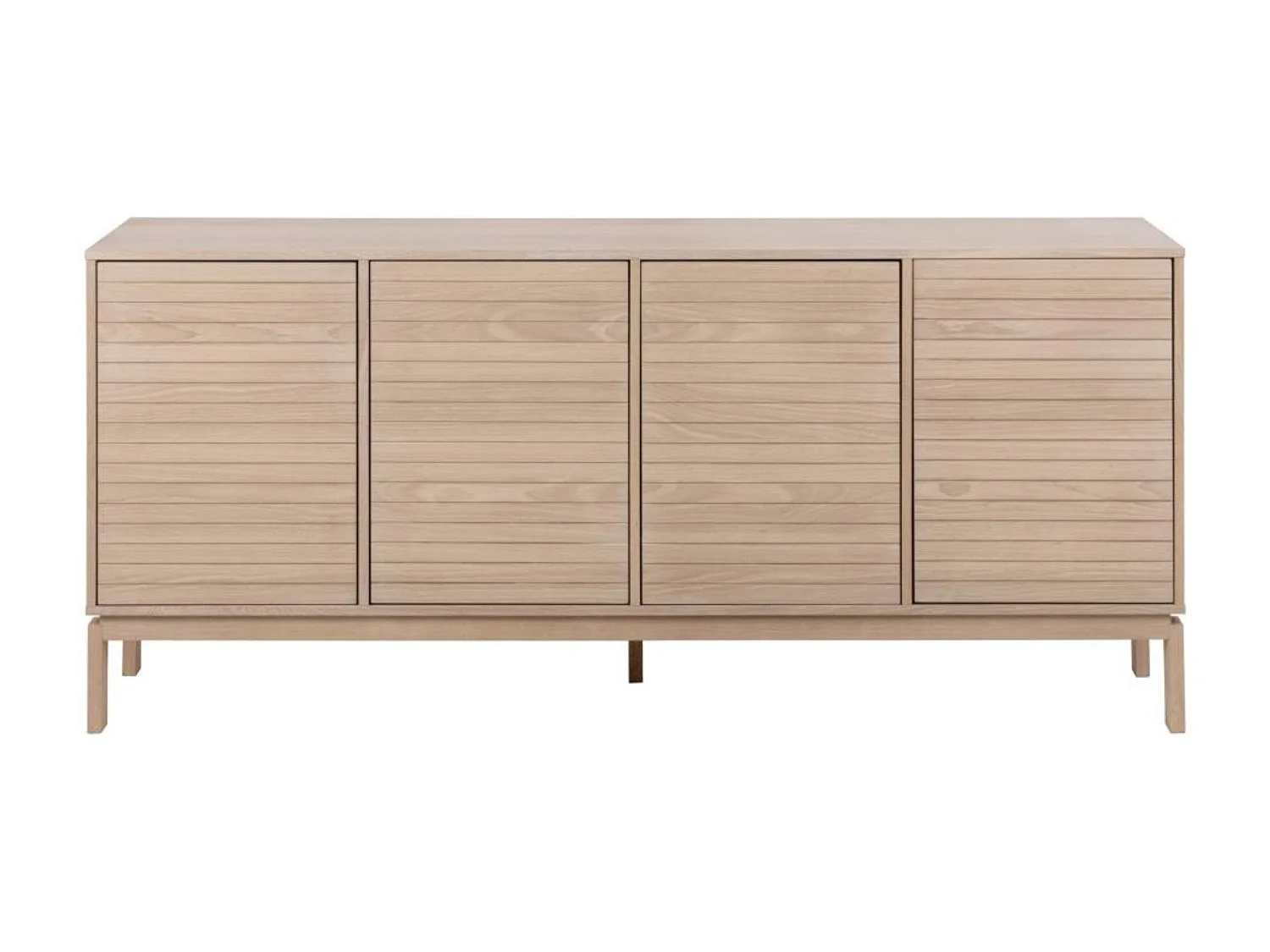 Buffet bas de salle à manger en chêne blanchi 4 portes L180 - LIAC