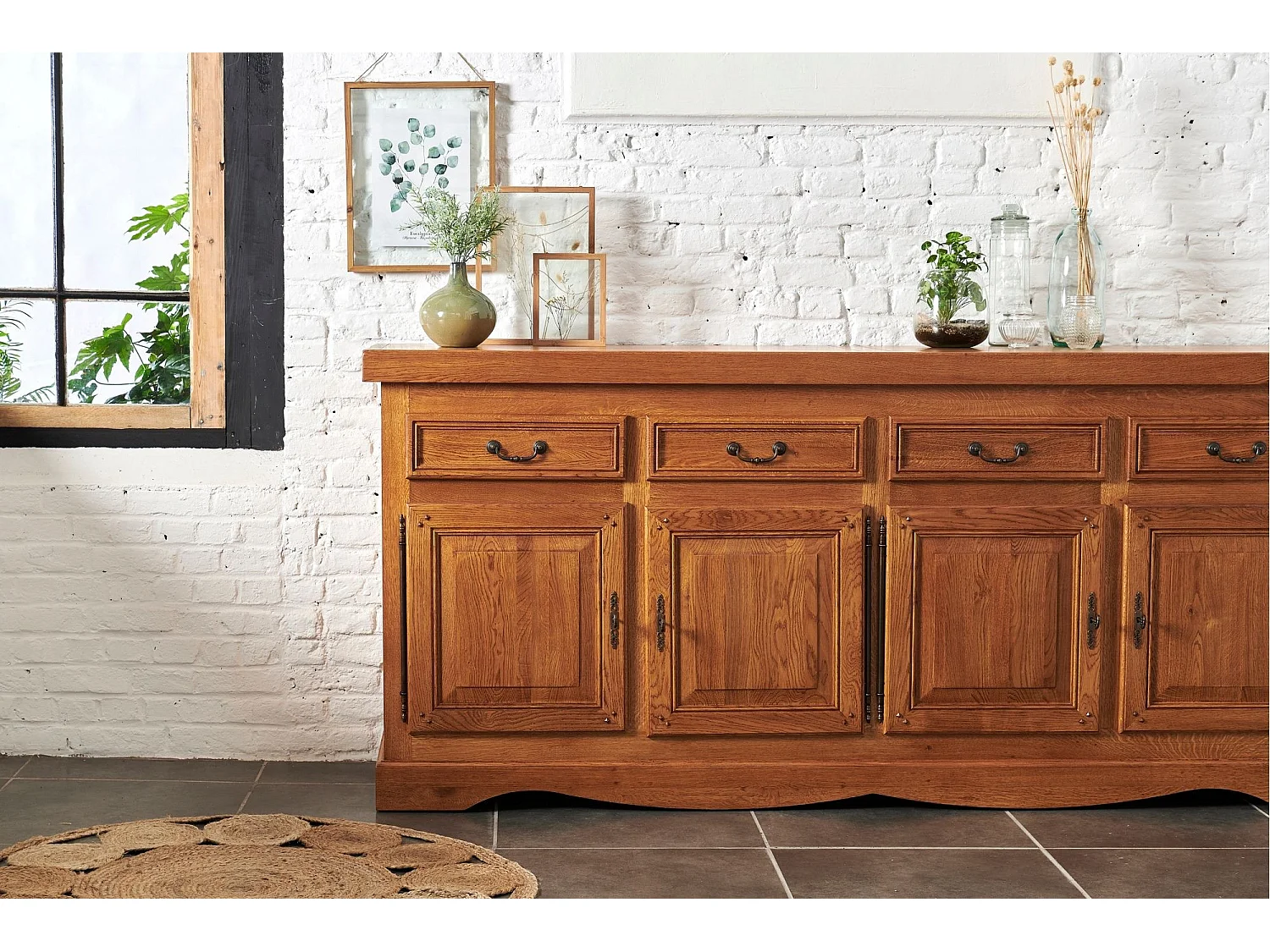 Bahut en chêne massif 4 portes et 4 tiroirs - LA BRESSE