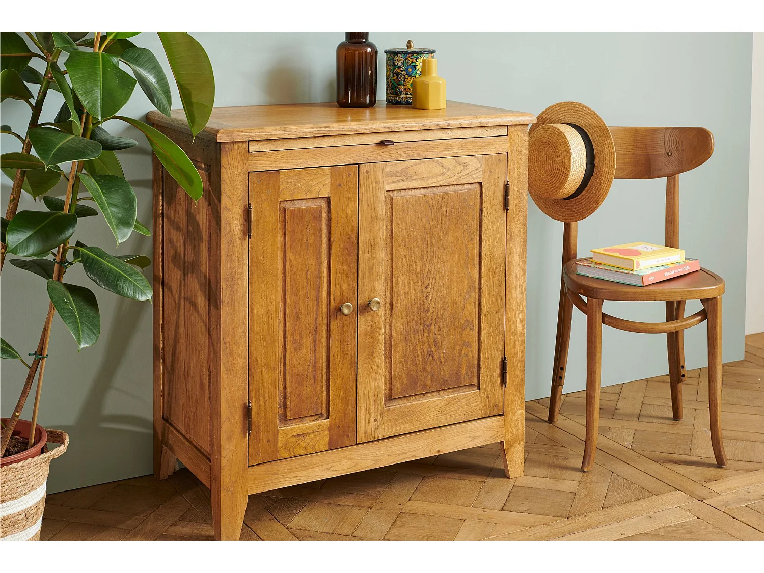 Buffet campagne 2 portes en chêne massif  - KATELL