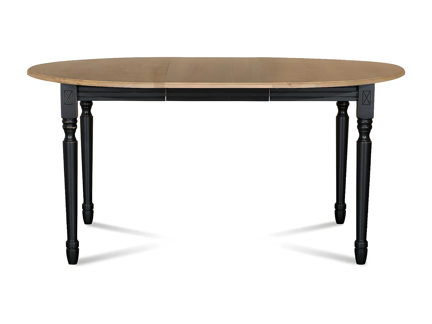 Table extensible ronde bois D115 avec 1 allonge et pieds tournés - VICTORIA