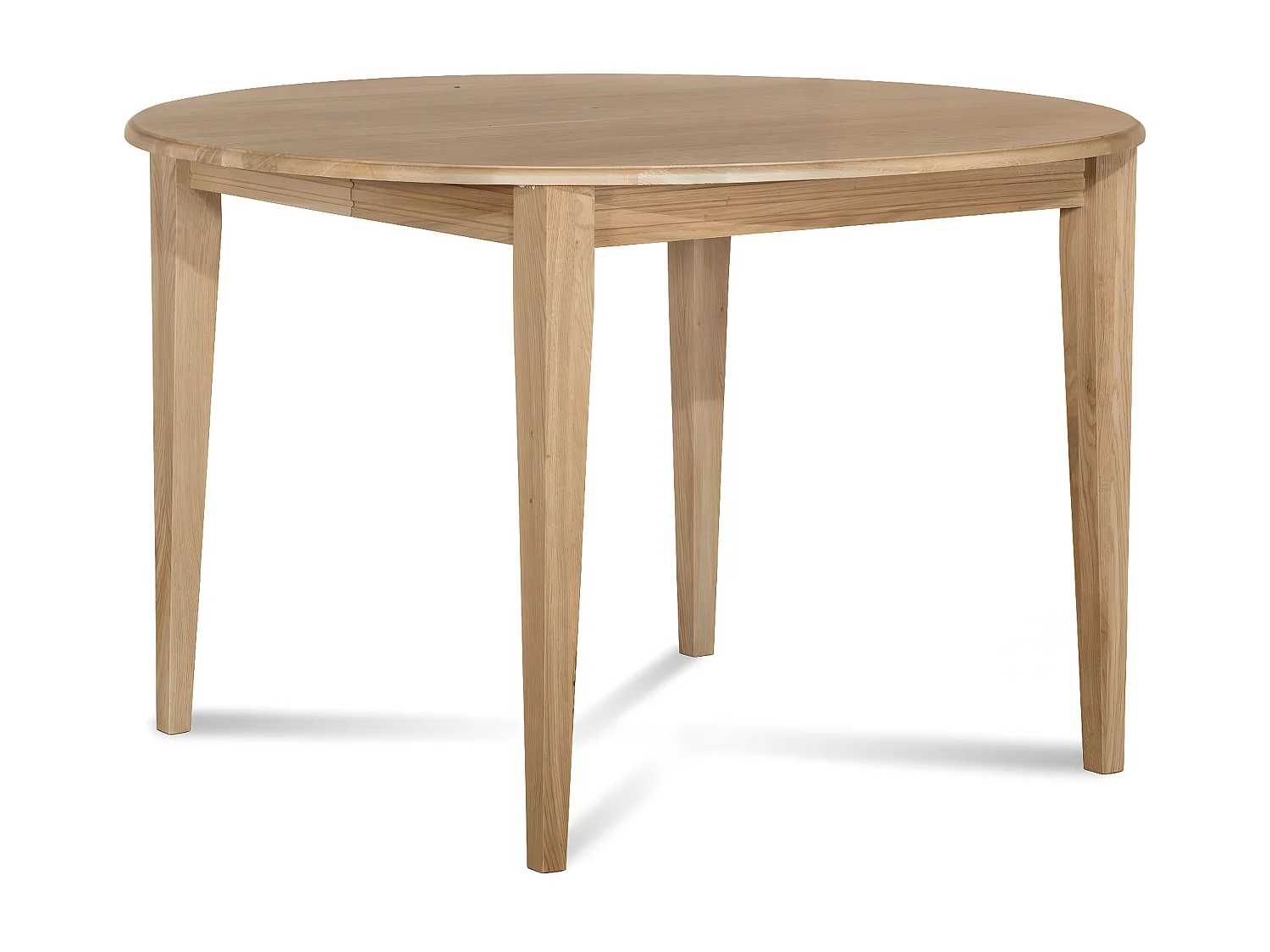 Table ronde 6 pieds fuseau D115 + 3 rallonges bois - VICTORIA