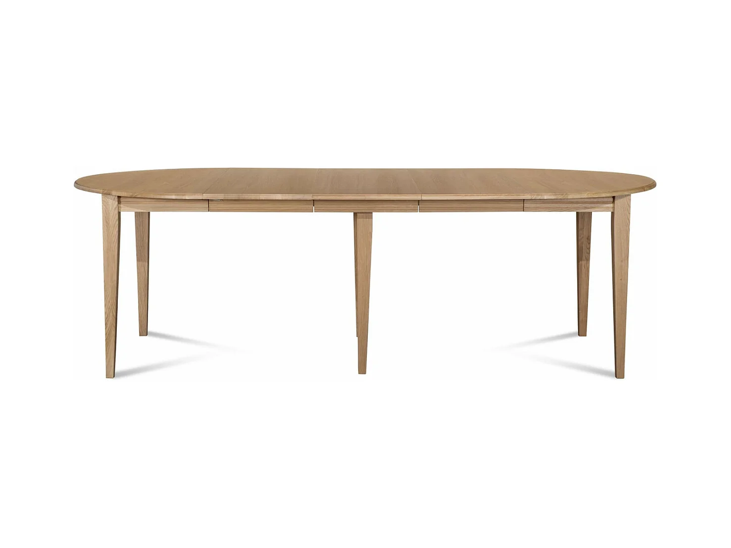 Table ronde 6 pieds fuseau D115 + 3 rallonges bois - VICTORIA