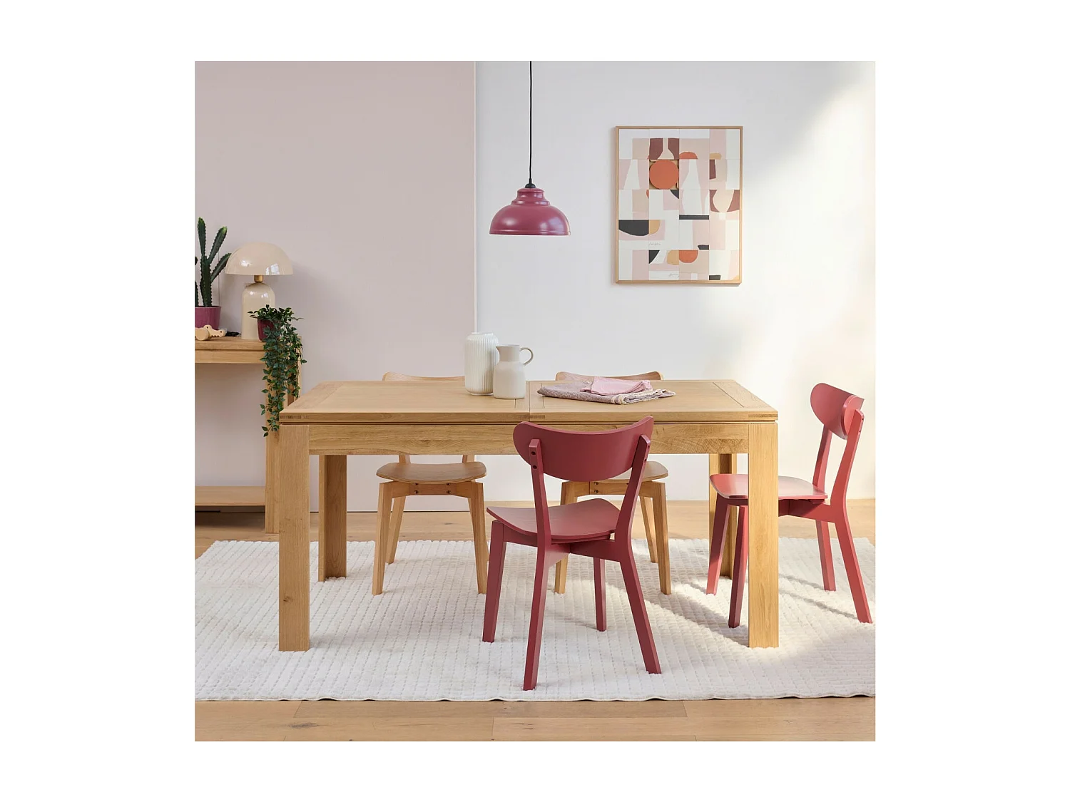 Table rectangulaire extensible en chêne clair L160/240 - BOSTON