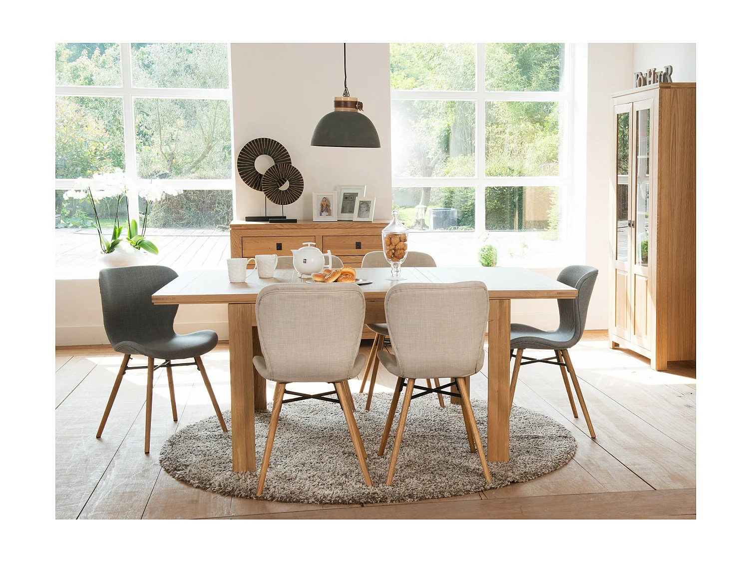 Table rectangulaire extensible en chêne clair L160/240 - BOSTON