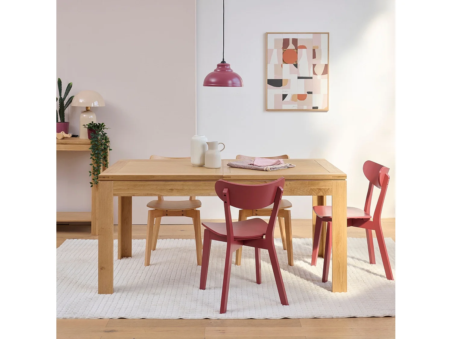 Table rectangulaire extensible en chêne clair L160/240 - BOSTON