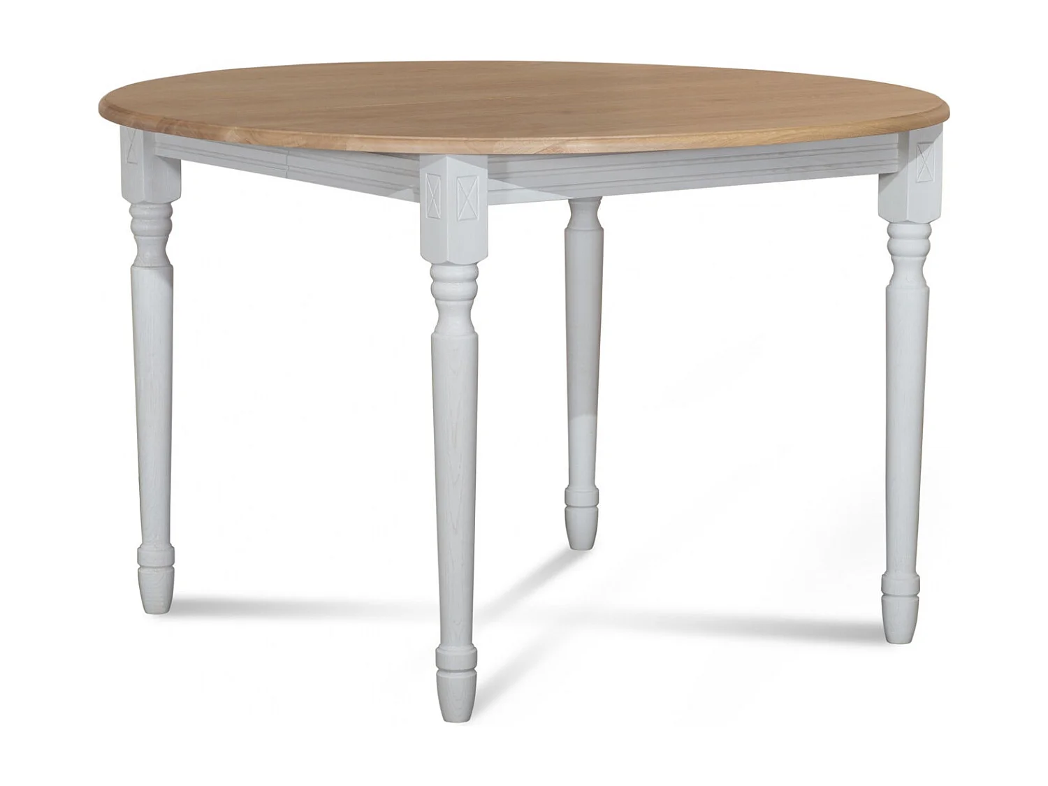 Table extensible ronde bois D115 avec 1 allonge et pieds tournés - VICTORIA