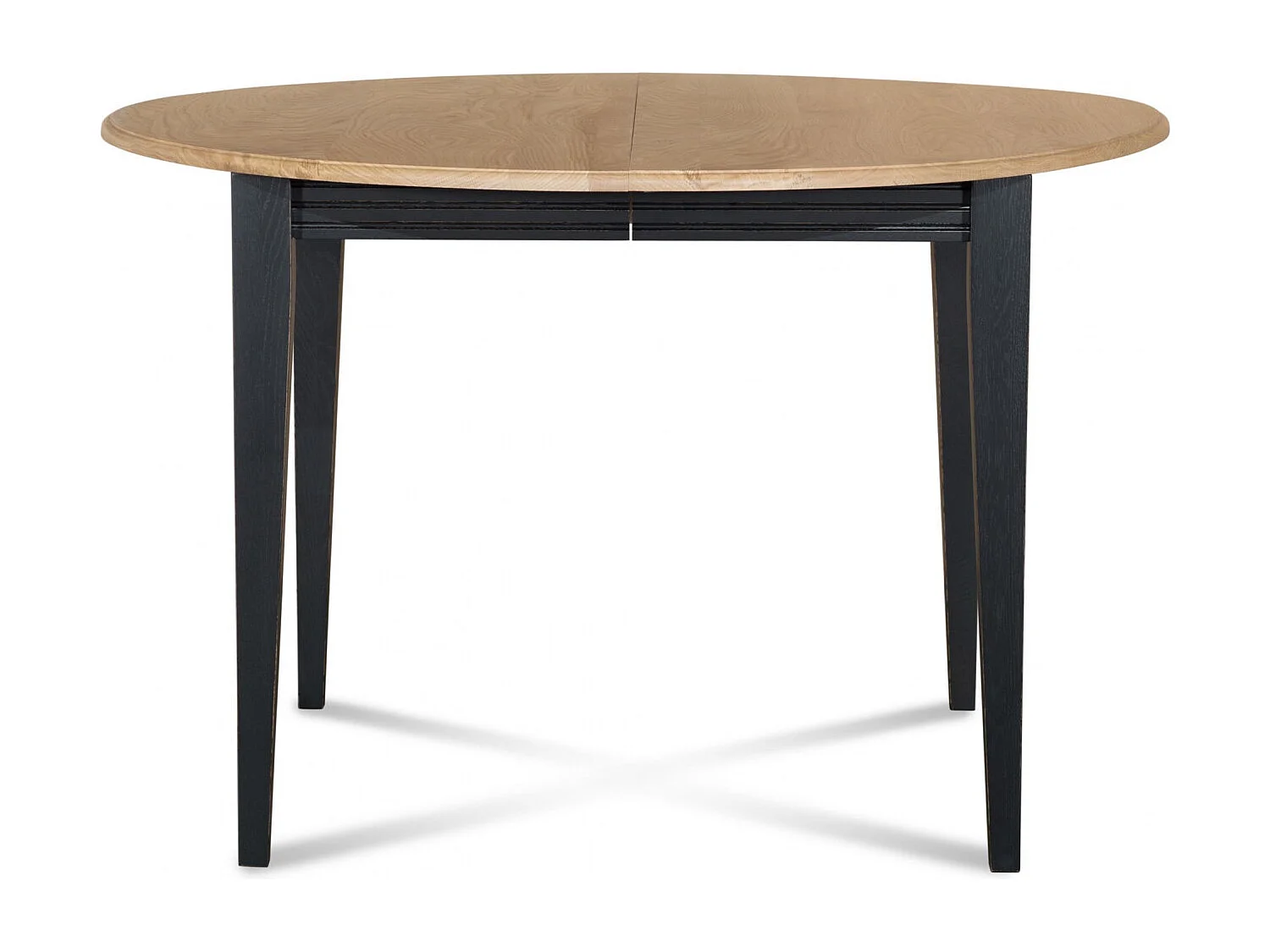 Table ronde extensible bois D105 avec 1 allonge et pieds fuseau - VICTORIA