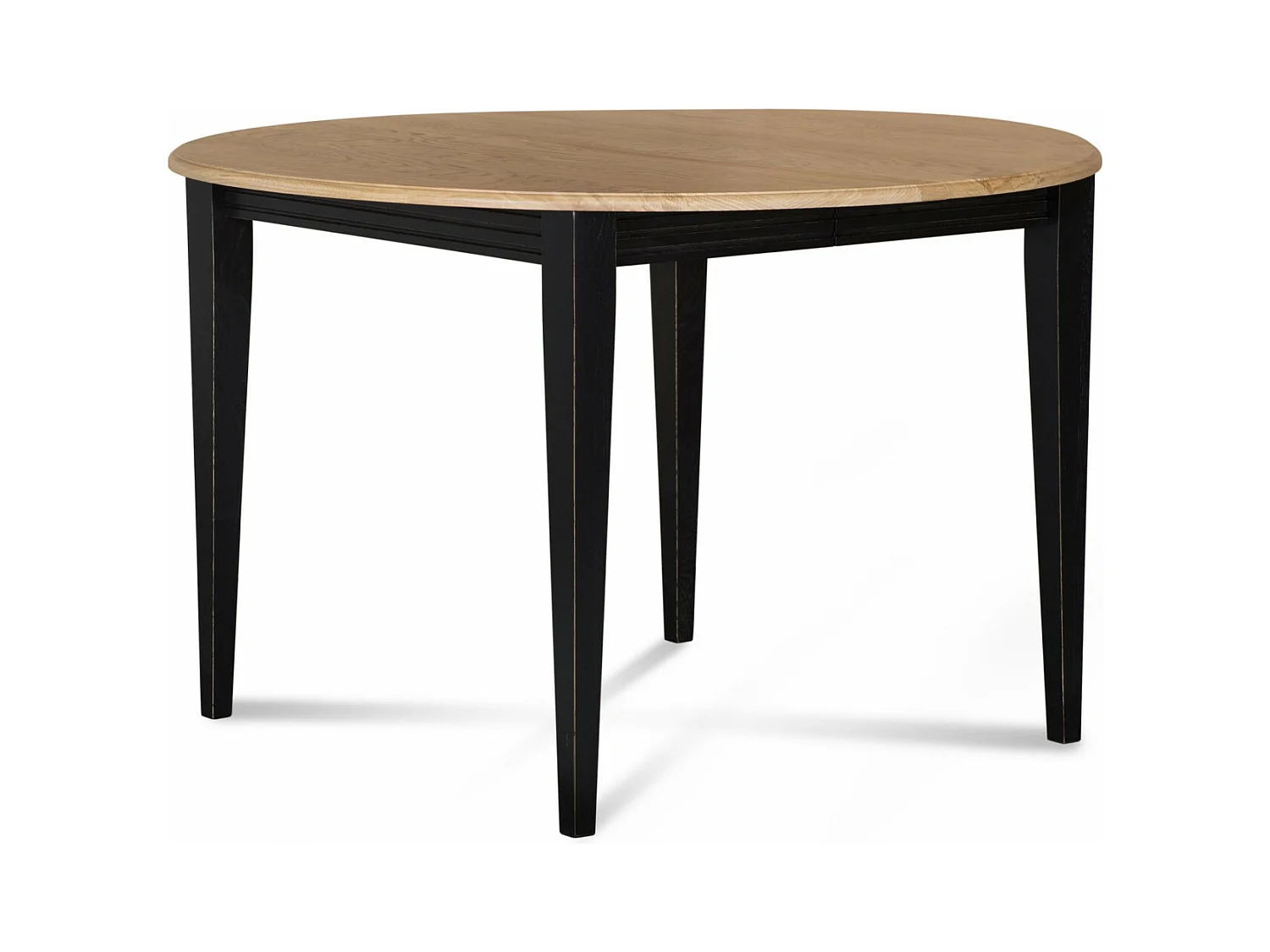 Table ronde extensible bois D105 avec 1 allonge et pieds fuseau - VICTORIA